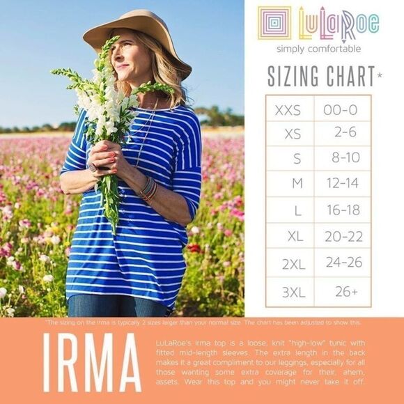Stunning LuLaRoe Irma Tunic - Picture 7 of 7